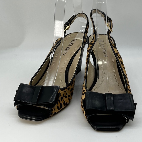 Ellen Tracy Cheetah print leather Wedge slides.  SZ: 6.5. - Picture 5 of 10